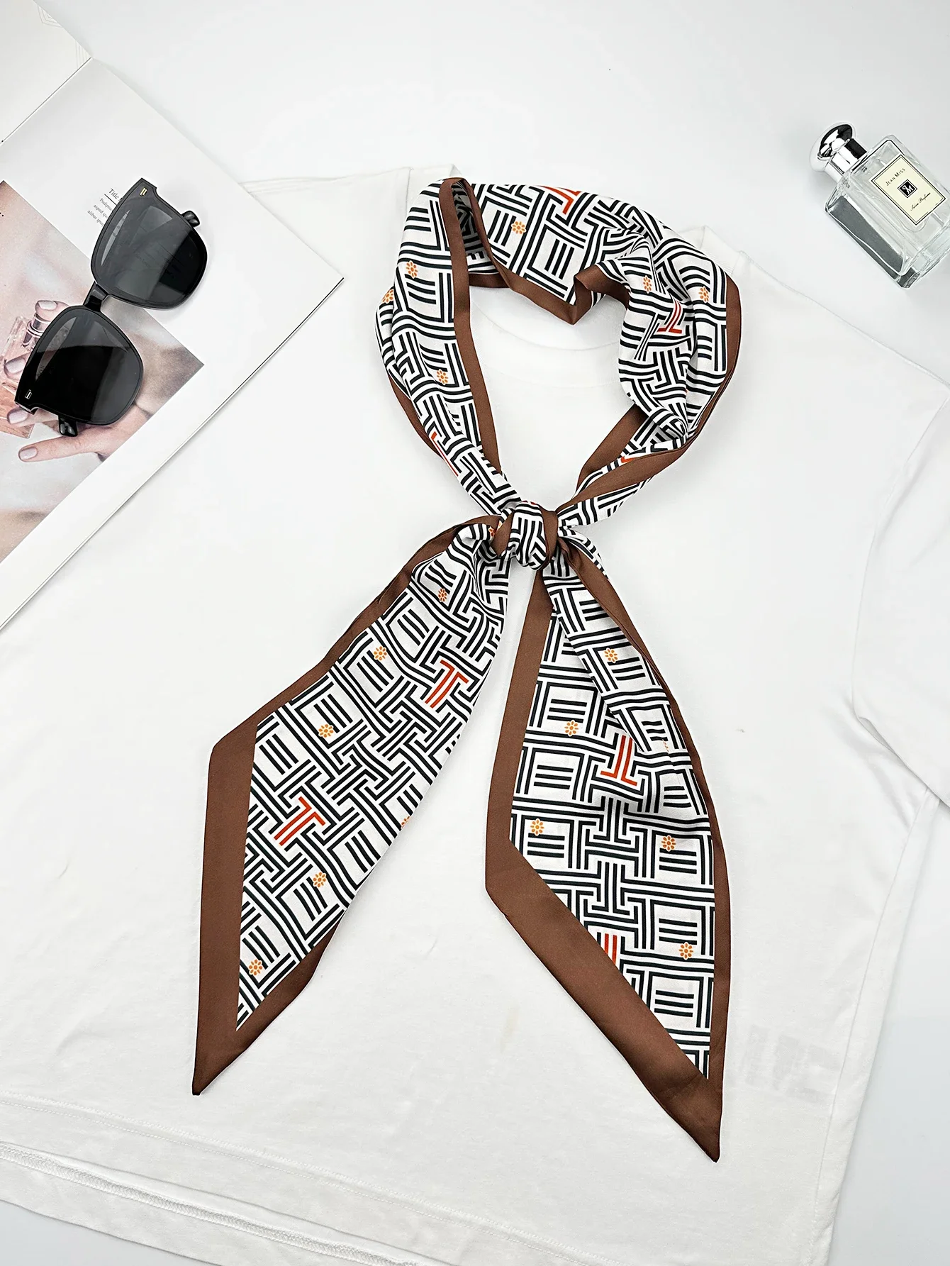 Luxury Geometry Skinny Silk Sc - Ribbon Bow Gift review and price