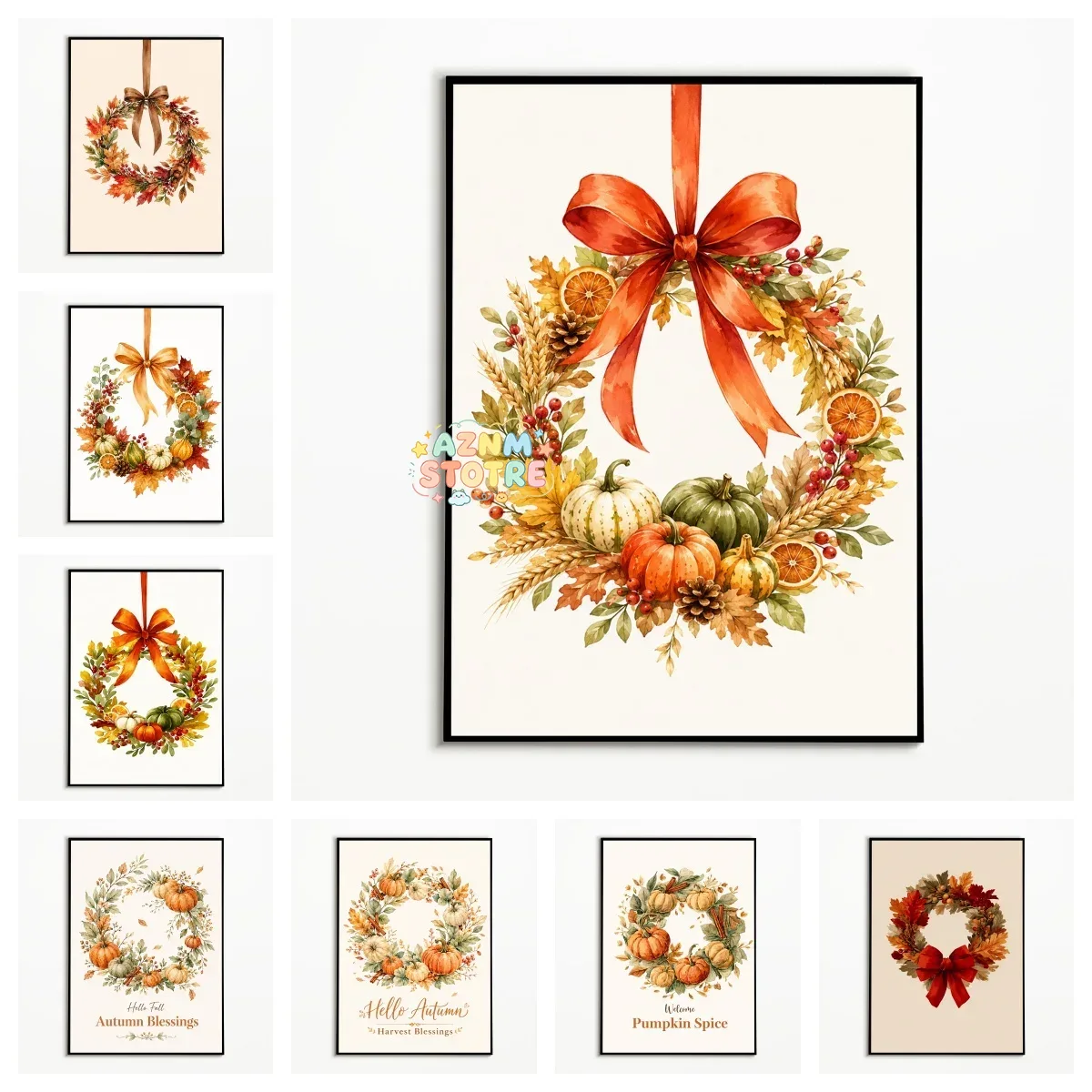 1PC Autumn Pumpkin‑Maple Wreat - Ribbon Bow Gift review and price