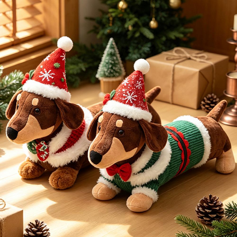 Dachshund Christmas Plush Toy  - Santa Hat Plush review and price