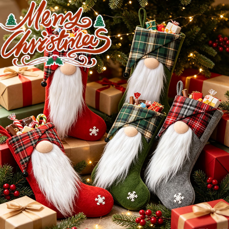 1-4PCS Christmas Treat Bags fo - Christmas Stocking Hanging review and price